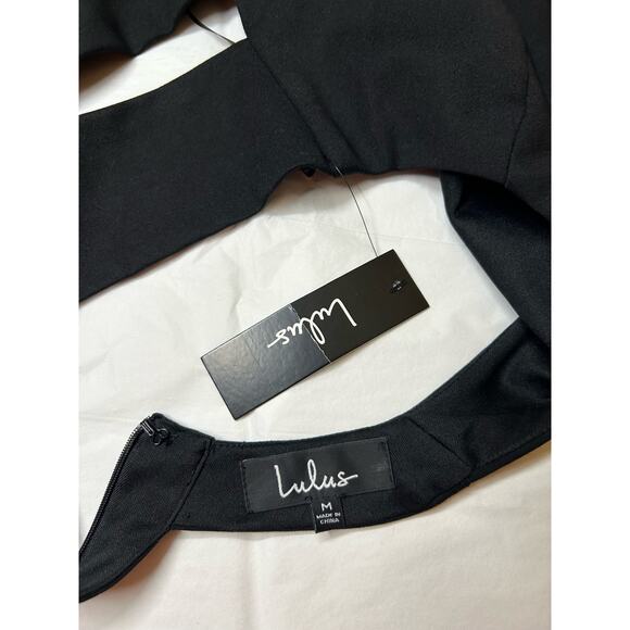 Lulus Cut Out and About Skater mini black dress. NWT. Size M - Picture 5 of 8